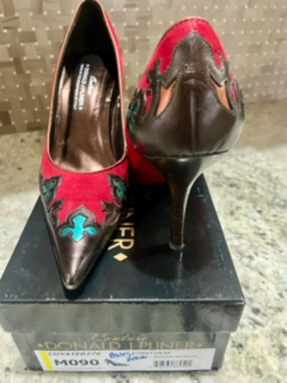 Donald Pliner Couture Pumps - Metallic, Red Suede with 